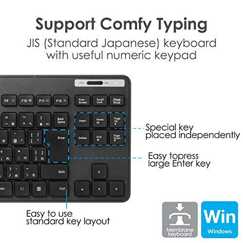 エレコム キーボード ワイヤレス (レシーバー付属) メンブレン 薄型 コンパクトキーボード マウス付 ブラック TK-FDM109MBK |  | 01