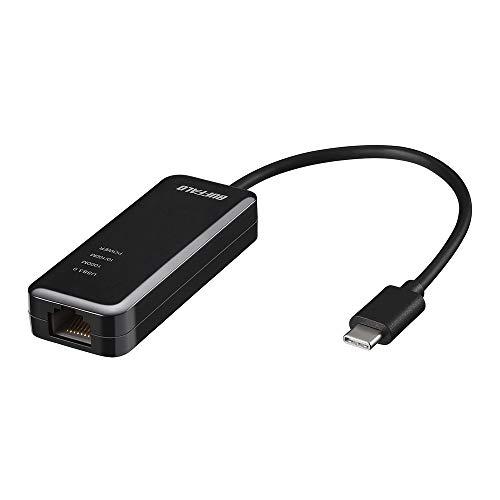 バッファロー BUFFALO 有線LANアダプター LUA4-U3-CGTE-BK ブラック Giga Type-C USB3.1(Gen1)対 | 