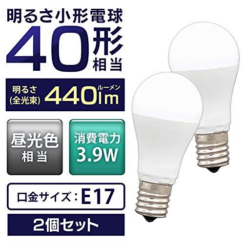 【E17】アイリスオーヤマ LED電球 40W形相当 昼光色 口金直径17mm 広配光 2個パック 密閉器具対応 LDA4D-G-E17-4T6 |  | 01