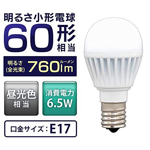 アイリスオーヤマ LED電球 口金直径17mm 広配光 60W形相当 昼光色 密閉器具対応 LDA7D-G-E17-6T6 |  | 01