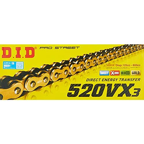 D.I.D(大同工業)バイク用チェーン カシメジョイント付属 520VX3-106ZB G\u0026G(ゴールド) X-リング 二輪 オートバイ用 32_1