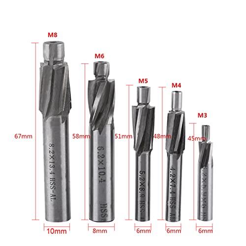 Atyhao 【5本セット＆M3-M8】エンドミル エンドミルカッター さら穴ドリルビットエンドミルカッター 加工用カッター CNCカッタービッ |  | 01