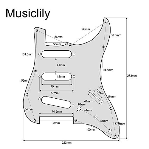 Musiclily Pro 72年式11穴 ストラトキャスター用ピックガード日本製Fender Japan Stratエレキギター用、ホワイトパ |  | 01