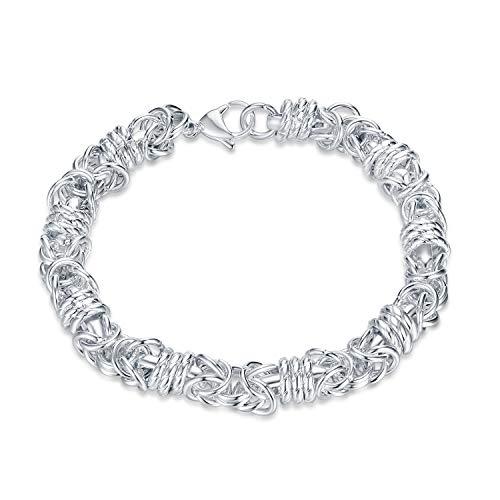[Rockyu] ブレスレット メンズ シルバー チタン チェーン メンズブレスレット ハワイアン 誕生日 プレゼント ファッション アクセサリ | 
