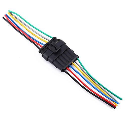 Keenso 6ウェイ 6ピン 電気コネクタソケットキット コネクタプラグワイヤー 防水コネクタ 防水カプラー 車電気コネクタ プラグワイヤー | 