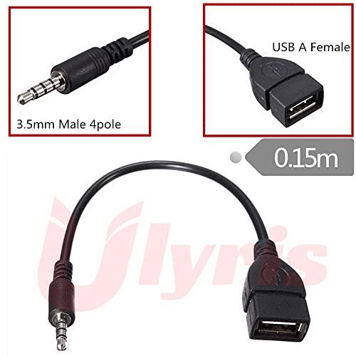 Ulyris 3.5mm AUX端子からUSB 3.5mmオスAUXオーディオジャックプラグからUSB 2.0メスへの変換ケーブル コンバーター |  | 01