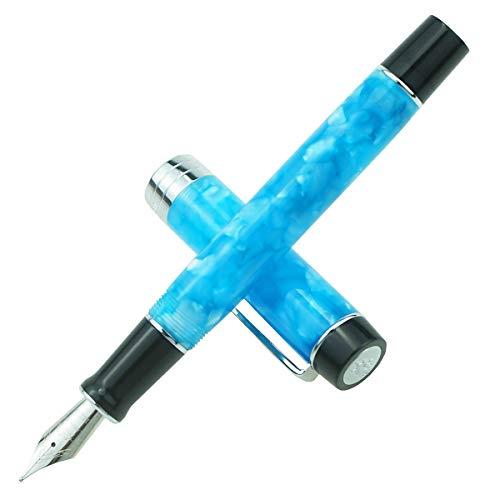 (ジンハオ) Jinhao 100 クラシック万年筆 スカイブルーセルロイド 中字ペン先 コンバーターとペンケースセット |  | 01