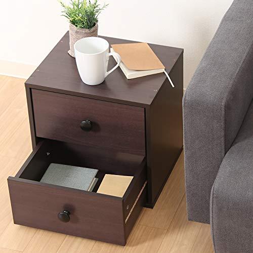 不二貿易(Fujiboeki) キューブボックス 引出し 2杯 幅34.5×奥行31.5×高さ34.5cm ブラウン 収納 カラーボックス 組み |  | 01