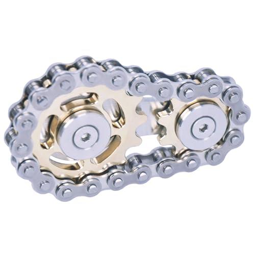 Fidget Spinner、リンケージバイクチェーンスピナーデザイン2ギアフィギティスピンフィンガーゲーム、滑らかなベアリングを備えた金属ステ |  | 01
