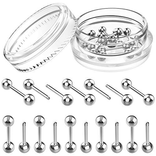 ストレートバーベル 軟骨ピアス ボディピアス 10本セット サージカルステンレスシリーズ (16G(軸の太さ約1.2mm) シャフト8mmボール | 
