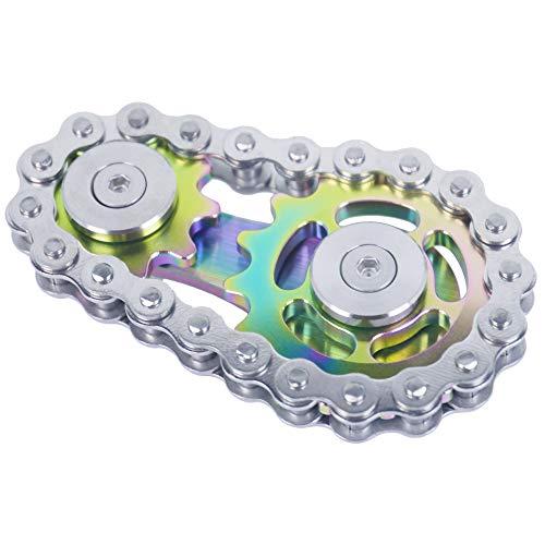 Fidget Spinner、リンケージバイクチェーンスピナーデザイン2ギアフィギティスピンフィンガーゲーム、滑らかなベアリングを備えた金属ステ | 