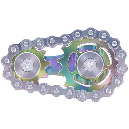 Fidget Spinner、リンケージバイクチェーンスピナーデザイン2ギアフィギティスピンフィンガーゲーム、滑らかなベアリングを備えた金属ステ |  | 01