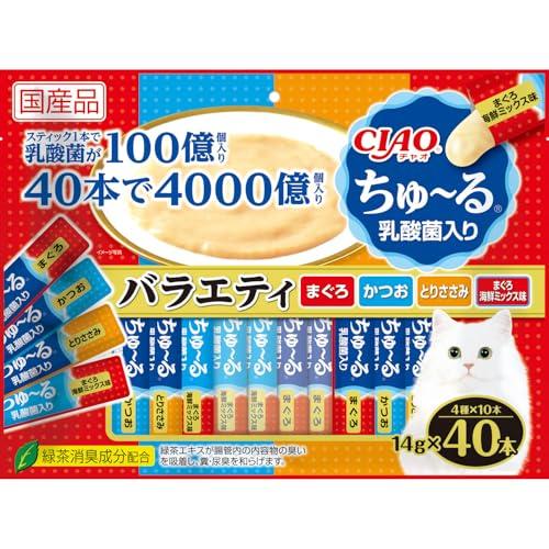チャオ (CIAO) ちゅ~る 乳酸菌入り バラエティ 40本 猫用おやつ | 