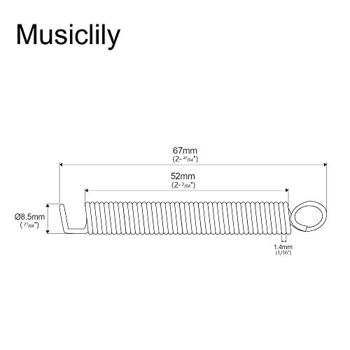 Musiclily Pro スチール製トレモロスプリング ミディアムテンション STストラトエレキギタートレモロブリッジ用、ニッケル（5本セット |  | 01