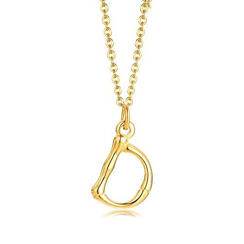 Rockyu ネックレス レディース ゴールド 18金 女性用 アルファベット ペンダント イニシャルネックレス 上品 DIY26 ステンレス | 