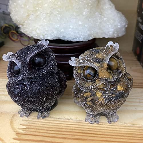 YUYAKESHIふくろう 置物 マスコット オブジェ かわいい ミニ 梟 玄関 庭 さざれ石入れ 天然石 フクロウ インテリア 樹脂 装飾 小 |  | 01