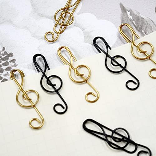 【 クリップ 音符 】 20個 ゴールド ト音記号 楽譜 文房具 ゼムクリップ バインダー ノート オフィス ペーパー モチーフ |  | 01