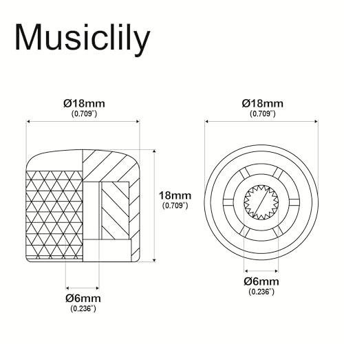 Musiclily Proミリサイズ スチール製ギター ドームノブ インポートフェンダーテレキャスターエレキギター/プレシジョンベース用、ニッケ |  | 01