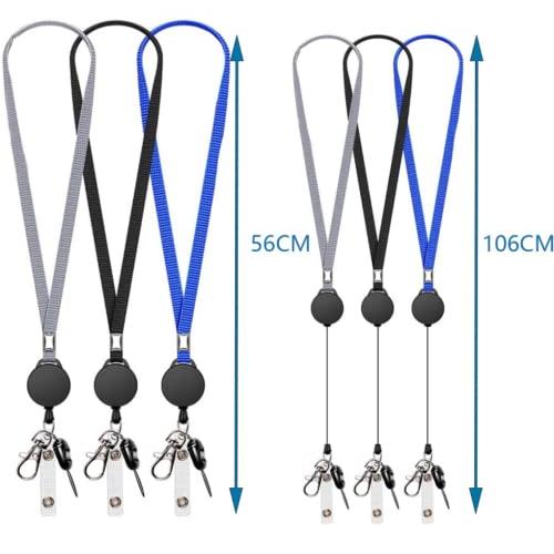 [DUOLEIMI] ネックストラップ 3点セット 首掛け ストラップ スマホ 名札用リール キーホルダー リールストラップ フィンガーストラッ |  | 01