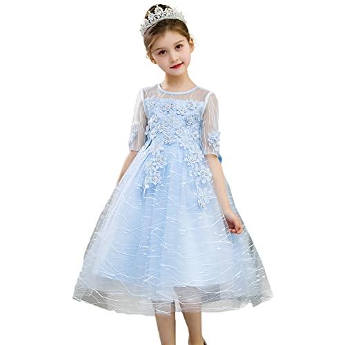 [ハニー ベービー] 子供ドレス キッズ レースワンピース チュール 女の子ジュニアドレス 発表会 フラワーガールドレス お姫様ドレス パーティ | 