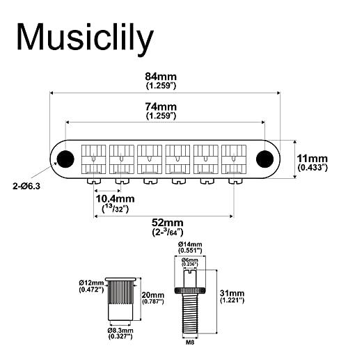 Musiclily Pro 10.4mm Tune-O-Maticブリッジ エピフォンレスポールSGスタイルエレキギター用、クローム |  | 01