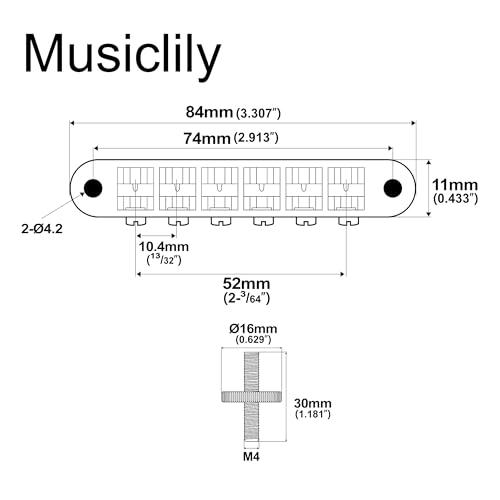 Musiclily Pro 10.4mm ABR-1 Tune-O-Maticブリッジ エピフォンレスポールSGスタイルエレキギター用、ゴールド |  | 01