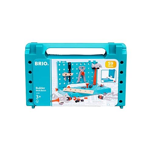 BRIO (ブリオ) ビルダー ワーキングベンチ 34596 対象年齢 3歳~ 「全59ピース」 【おもちゃ 玩具 木製おもちゃ ブロック 大工 | 
