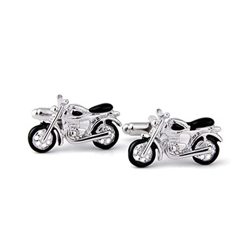 Rockyu カフスボタン メンズ おもしろ シルバー モーターサイクル バイクカフス 面白い 紳士 ビジネス 通勤 就職祝い 父の日プレゼント | 