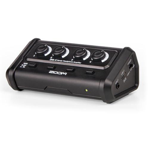 ZOOM ZHA-4 ハンディヘッドホンアンプ 4出力 ステレオミニ(3.5mm)対応 独立ボリューム＆ミュートスイッチ搭載 ポータブル設計 U | 