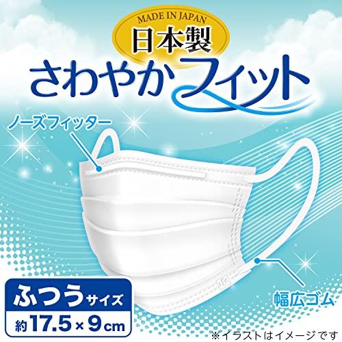 [レック] 日本製 不織布 マスク さわやかフィット ふつうサイズ 60枚入 (個包装) 175×90mm /幅広ゴム/JIS規格適合/全国マス |  | 01