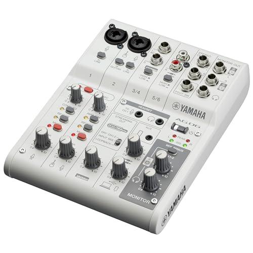 ヤマハ(YAMAHA) ライブストリーミングミキサー 6チャンネル ホワイト AG06MK2 W