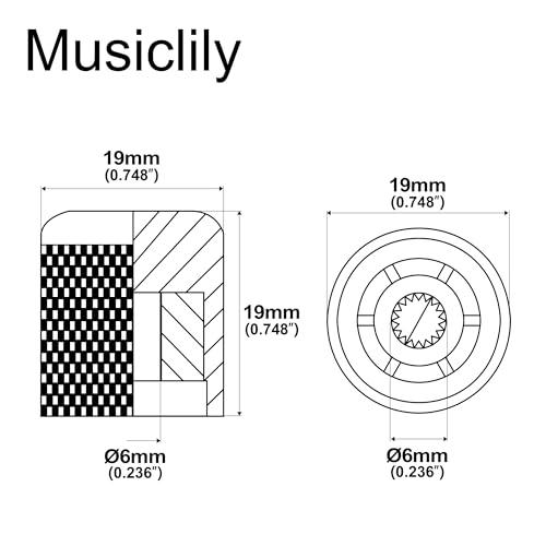 Musiclily Pro ミリ規格スチール製ポップイン式ドームノブ インポートエレキギター/ベース用、クローム（2個セット） |  | 01