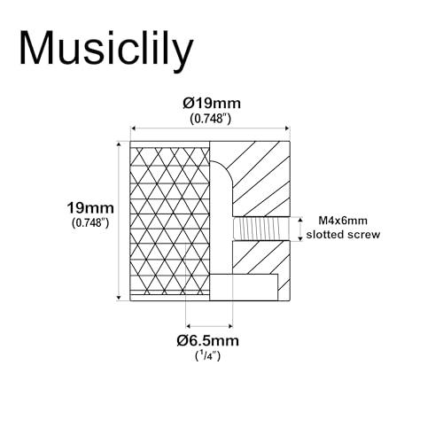 Musiclily Pro 1/4 スチール製フラットドームノブ 横ネジ式 ミリ/インチ規格兼用エレキギター/ベース用、ブラック（2個セット） |  | 01