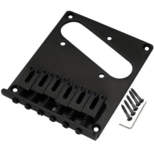 Musiclily Pro 10.8mm テレキャスター用ブリッジ 6WAYサドルTLエレキギター用、ブラック | 