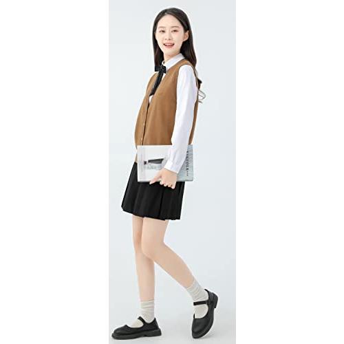 [Sharphon] 女子 スクール ベスト vネック 制服 ニットベスト ポケット付 前開き |  | 01