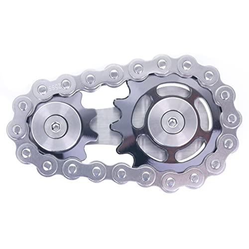 Fidget Spinner、リンケージバイクチェーンスピナーデザイン2ギアフィギティスピンフィンガーゲーム、滑らかなベアリングを備えた金属ステ |  | 01
