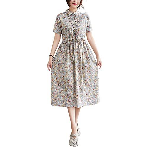 [VYOOU] 花柄 ワンピース リゾート スカート レディース 半袖 ロング 夏(タイプ二，XL) | 
