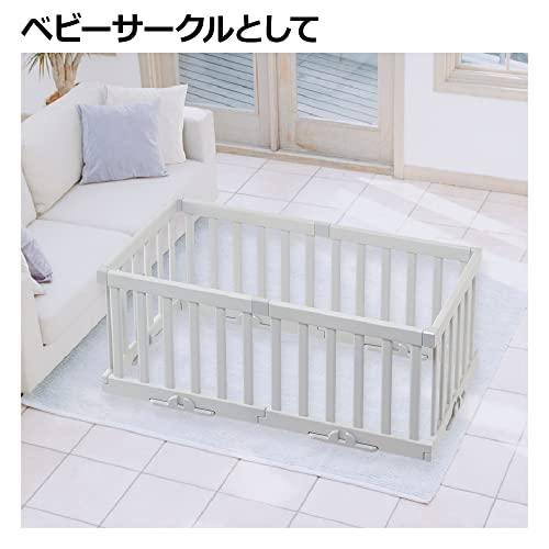 リッチェル パーテーションにも使えるベビーサークル 6枚セット（150cm×78cm）高さ60cm ライトグレー |  | 01