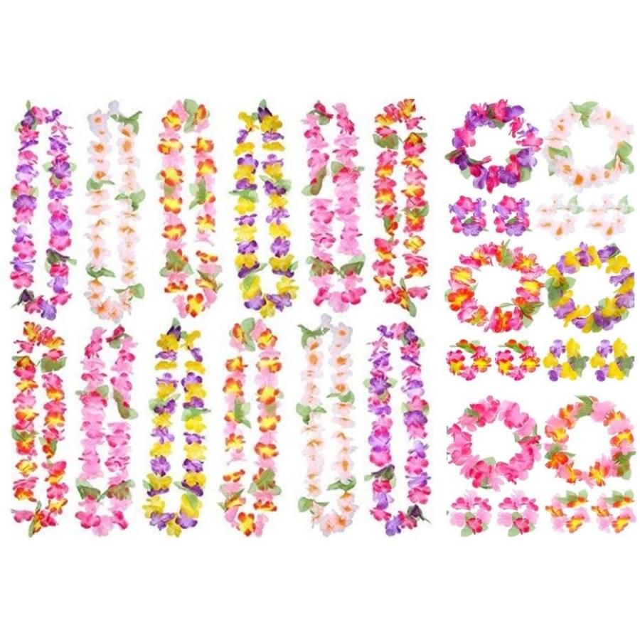 22新作 花冠 ヘア花輪 ハワイ 衣装アクセサリー ガーランド ビーチフラ パーティー用 ハワイアンガーランドセット 混色 6セット Supplystudies Com