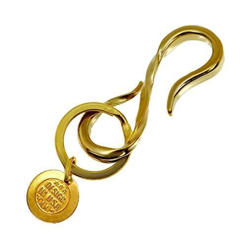 Usa アメリカン デザインフック バイカー キーホルダー キーチェーン 真鍮 ブラス 無垢 ウォレットチェーン Amoky 016 再入荷