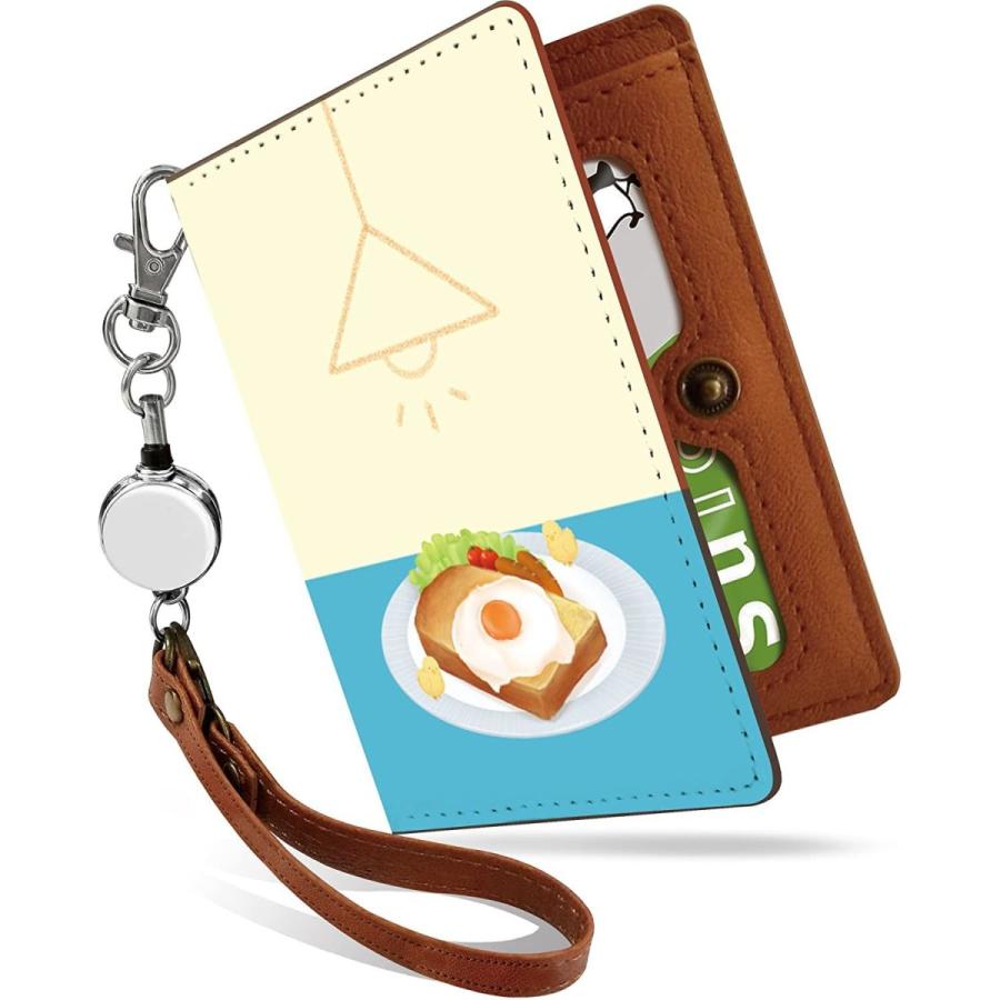信頼 パスケース 定期入れ リール付き かわいい 目玉焼き トースト フード 食べ物 二つ折り 中がみえない おしゃれ レディース おもしろ 青 Karolinemedeiros Com Br