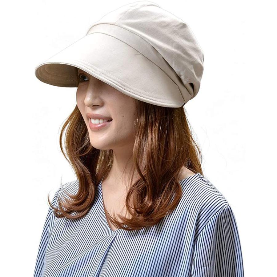 クーアイ Kuai 帽子 レディース ハット キャスケット 小顔魅せ Uvカット 洗える 折りたたみ おしゃれ ベージュ 絶妙なデザイン