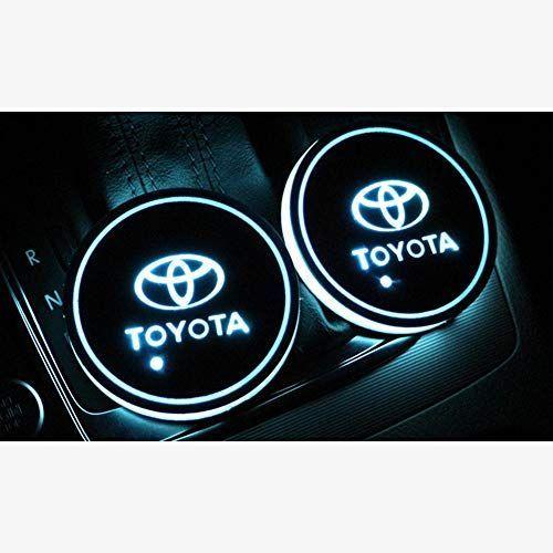トヨタ 車用 Led ドリンクホルダー 車カップホルダーライト レインボーコースター マットパッド 車載 2 ロゴ 美品 Ledカーカップホルダー
