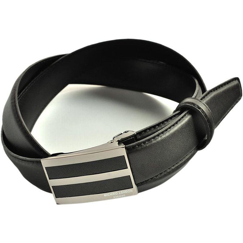 男性に人気 ミチコロンドン Michiko London ブランド ビジネス ベルト オートロック 革 メンズ ブラック帯 ブラックバックル Www Mdsmexico Com