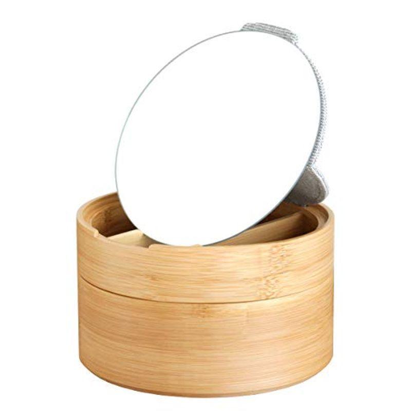 GUDEE ジュエリーボックス 鏡付き アクセサリーケース 大容量 2段 3層 ミラー 竹 JULI Jewelry box