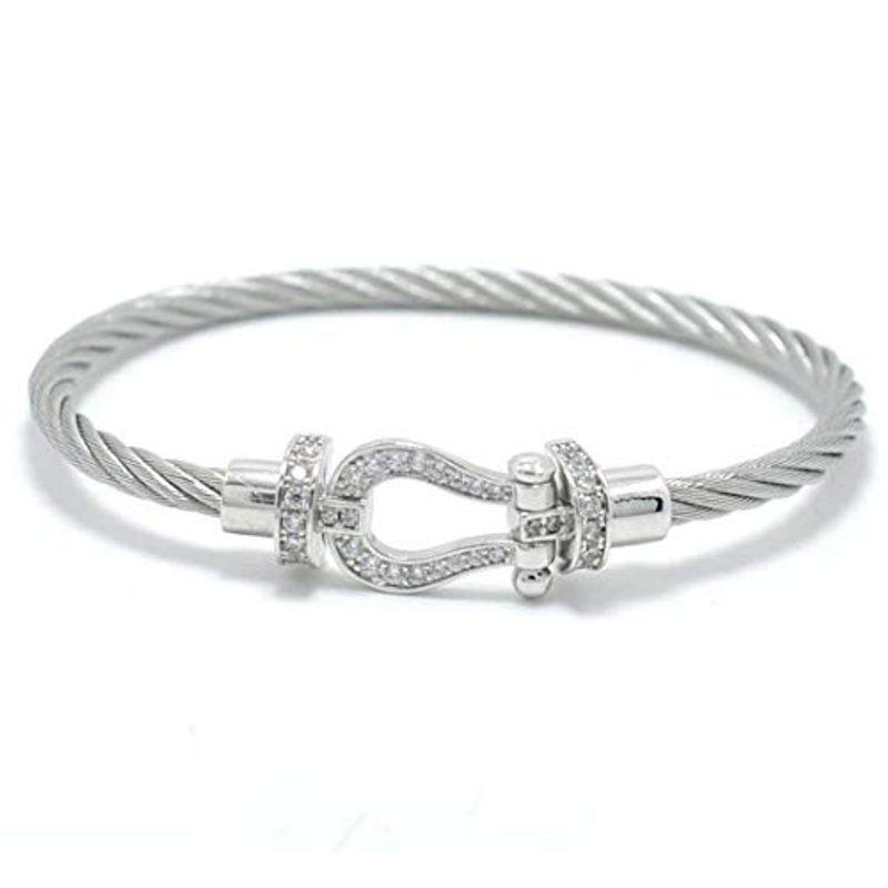 Deelfel ブレスレット メンズ レディース シルバー おしゃれ ブランド 馬蹄バングル 仕上げ ジルコニア チタンブレスレット 肌に優 Hello Dolly 通販 Yahoo ショッピング