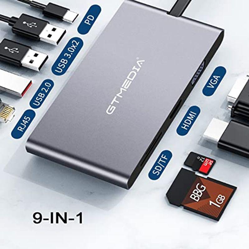 GT MEDIA C9 PRO USB C ハブ 9-in-1 Type C ハブUSB-C HUB ドッキングステーション 2*USB