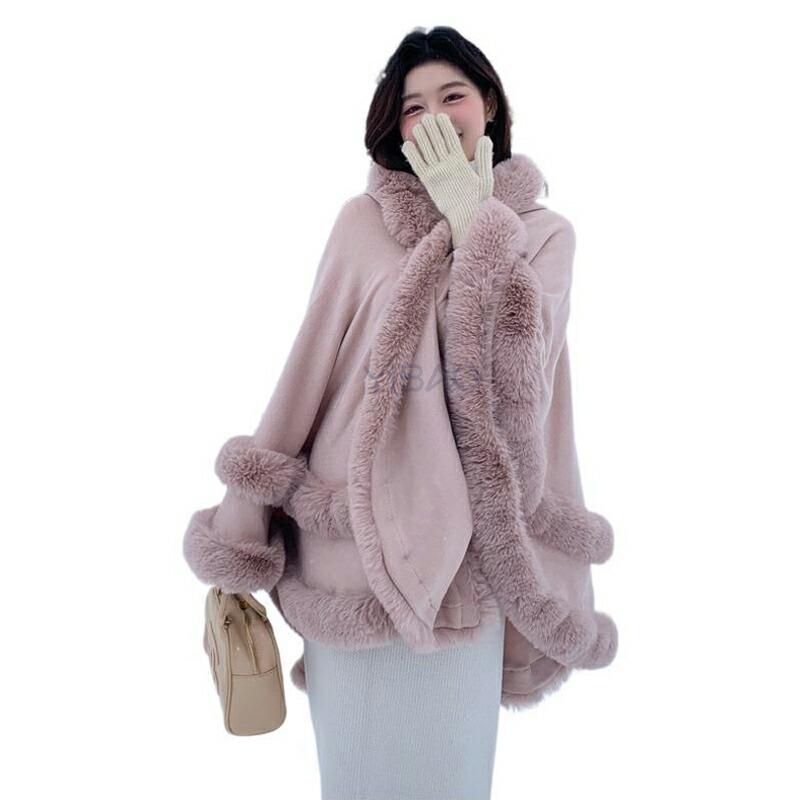 アウター フード付きポンチョ マント ボレロ ファーコート ファー 襟