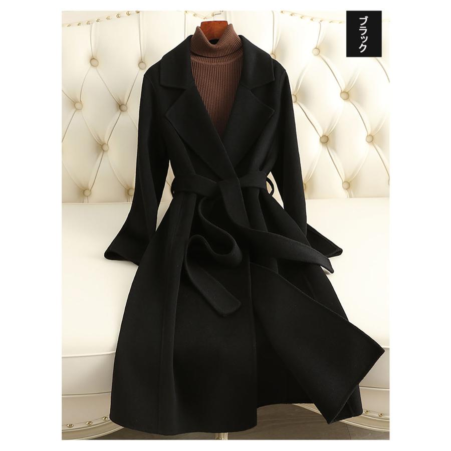 ロングコート ダブルフェイス チェスターコート ウールコート