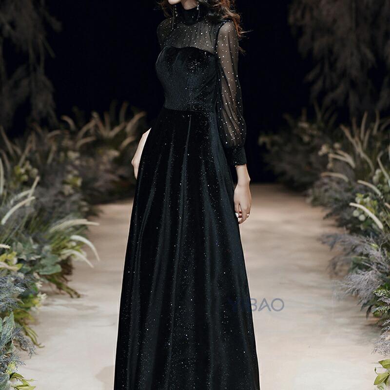 パーティードレス 結婚式 ベロアドレス ベロア素材 ベルベット ラメ